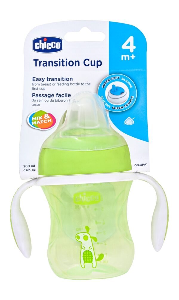 Chicco Plastic Transition Cub, Silicone Spout with Hand - Yellow, 200 ml