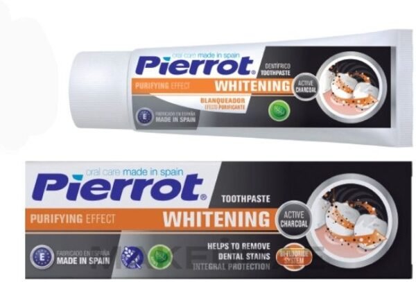 Pierrot Whitening Active Charcoal Toothpaste, 75ml