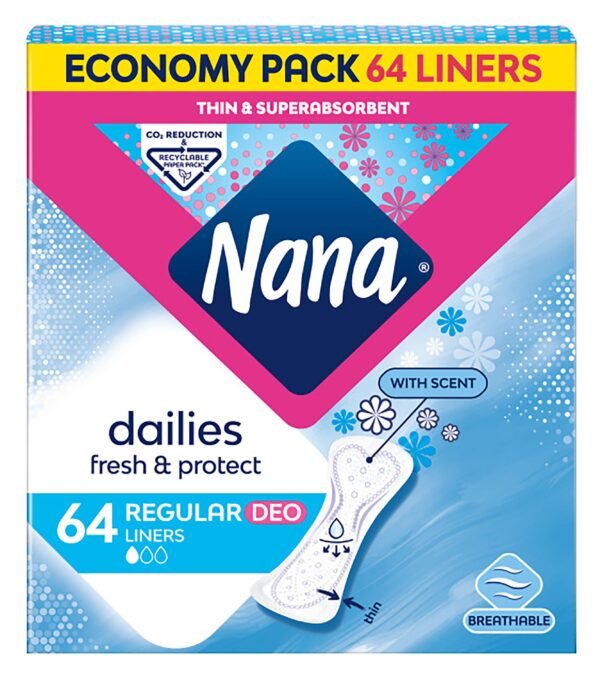 Nana Duo Scent Me Normal Multi Panty Liner, 64 Pieces