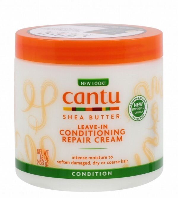 Cantu Repairing Leave In Conditioning Cream with Shea Butter for Damaged & Dry Hair, 453g
