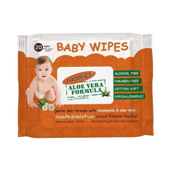 Palmer's Hypoallergenic Baby Wipes with Aloe Vera & Chamomile Extracts, 20 wipes