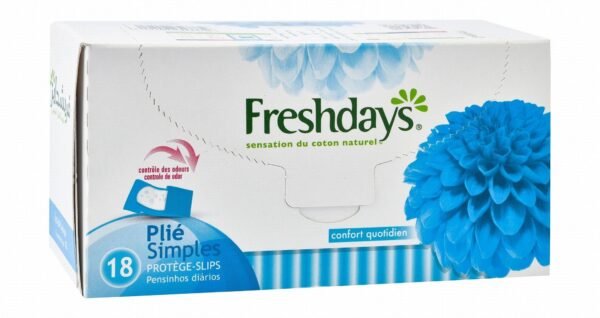 Freshdays Natural Cotton Feel Pantyliners, 18 Pieces