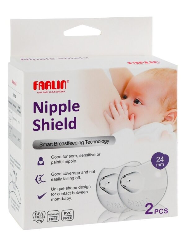 Farlin Transparent 24mm Contact Nipple Shields, 2 Pieces