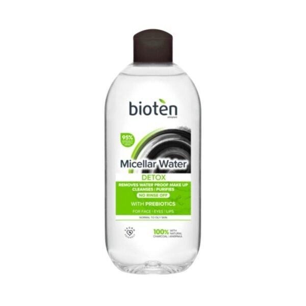 Bioten Detox Charcoal Micellar Water with Prebiotics, 400ml