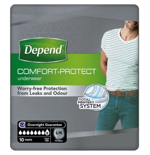 Depend Comfort Protect Incontinence Pants for Men Small and Medium, 10pants