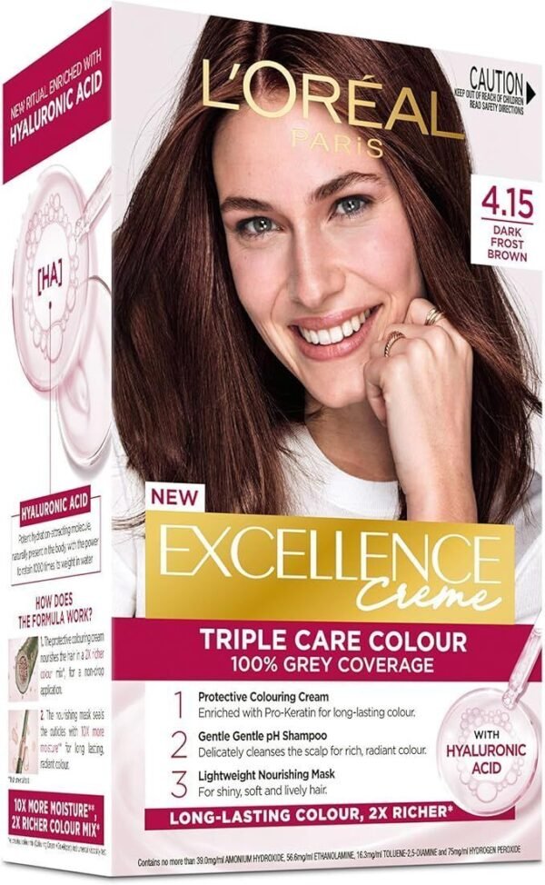 L'Oreal Paris Excellence Hair Dye - 4.15 Dark Frosted Brown