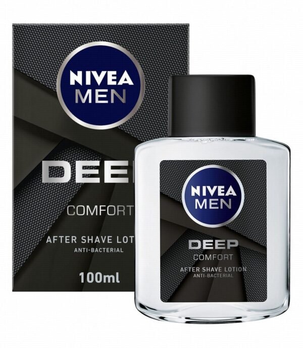 NIVEA Men Deep Comfort Antibacterial Aftershave Lotion, 100ml