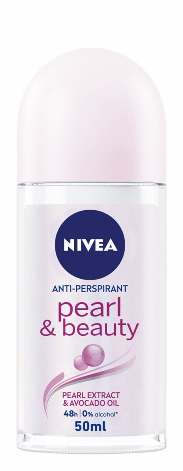 NIVEA Pearl & Beauty Antiperspirant Roll-On Deodorant for Women, 50ml
