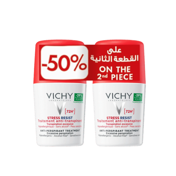 Vichy Stress Resist Anti-Transpirant Roll On, 2x50m