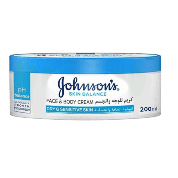 Johnson's Skin Balance Face & Body Cream for Dry & Sensitive Skin, 200ml