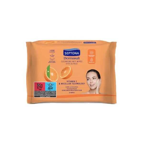 Septona Daily Clean Facial Wipes With Micellaire and Vitamin E 20 Wipes