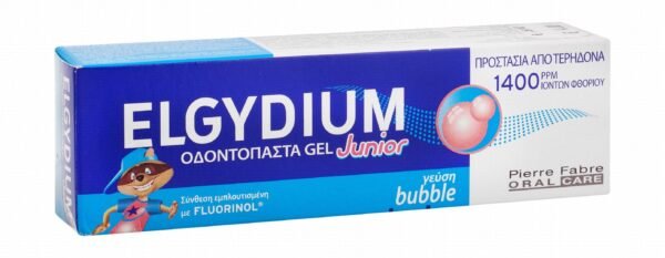 Elgydium Tooth Decay Prevention Gel Toothpaste Bubblegum Flavor with Fluorinol for Kids (7-12 Years), 50ml