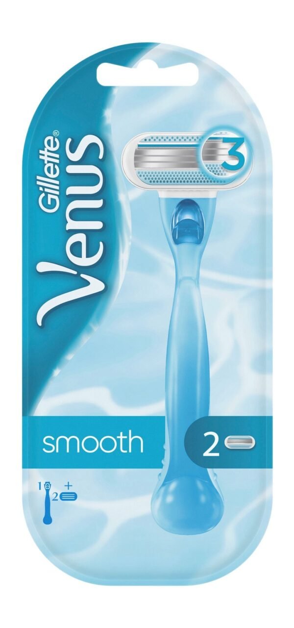 Gillette Venus 3 Blade Razor with 2 Replacement Blades for Women, 1 Pack