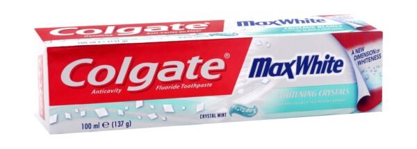 Colgate Max White Anti-Cavity Crystal Mint Toothpaste with Whitening Crystals, 100ml