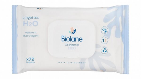 Biolane Baby Thick H2O Wipes, 72 wipes