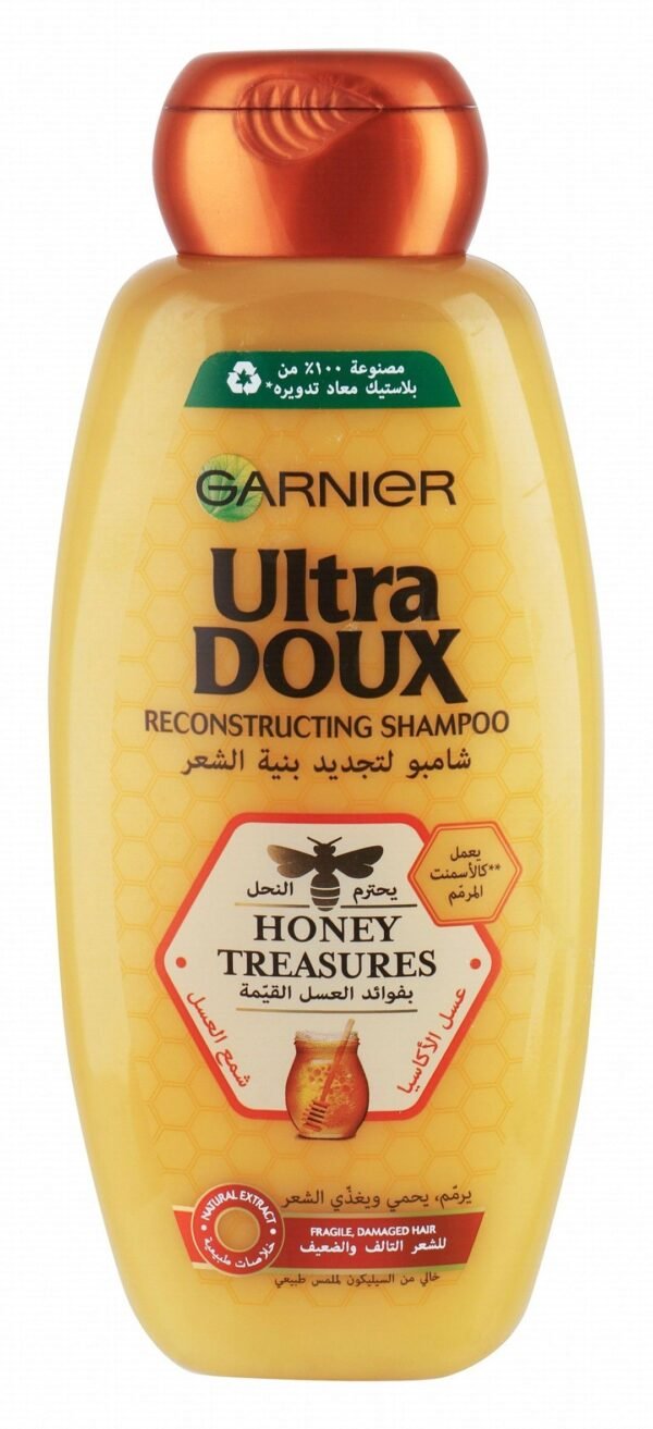 Garnier Ultra Doux Reconstructing Shampoo with Honey Treasures for Fragile & Damaged Hair, 400ml