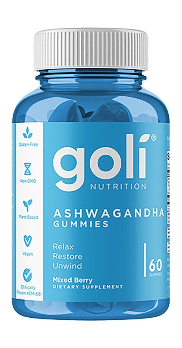 Goli Nutrition Ashwagandha Chewable Supplements Mixed Berry Flavor, 60 Pieces