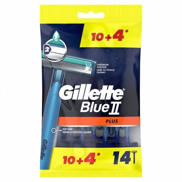 Gillette Blue 2 Plus Disposable Razors, 10+4 Pieces