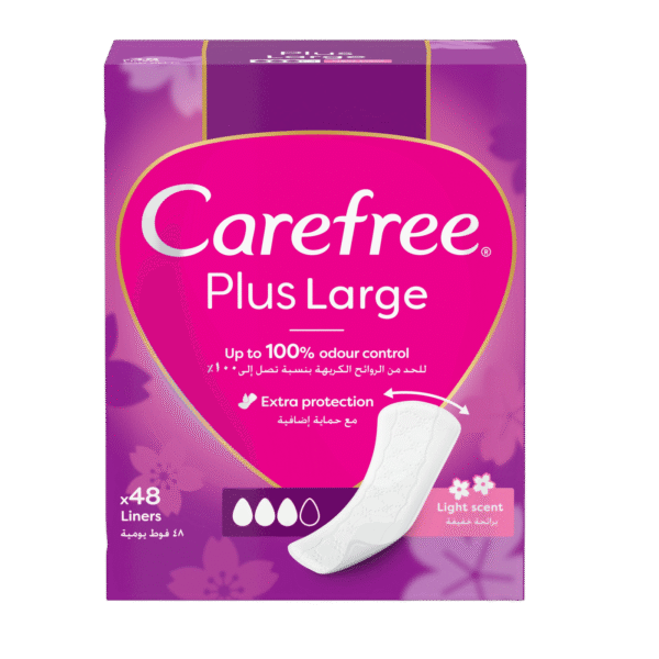 Carefree Plus Large Light Scent Panty Liners, 48 Pieces