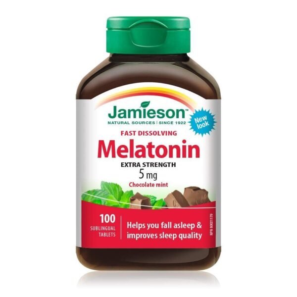 Jamieson Melatonin 5mg Chocolate Mint Sublingual Tablets, 100 Tablets