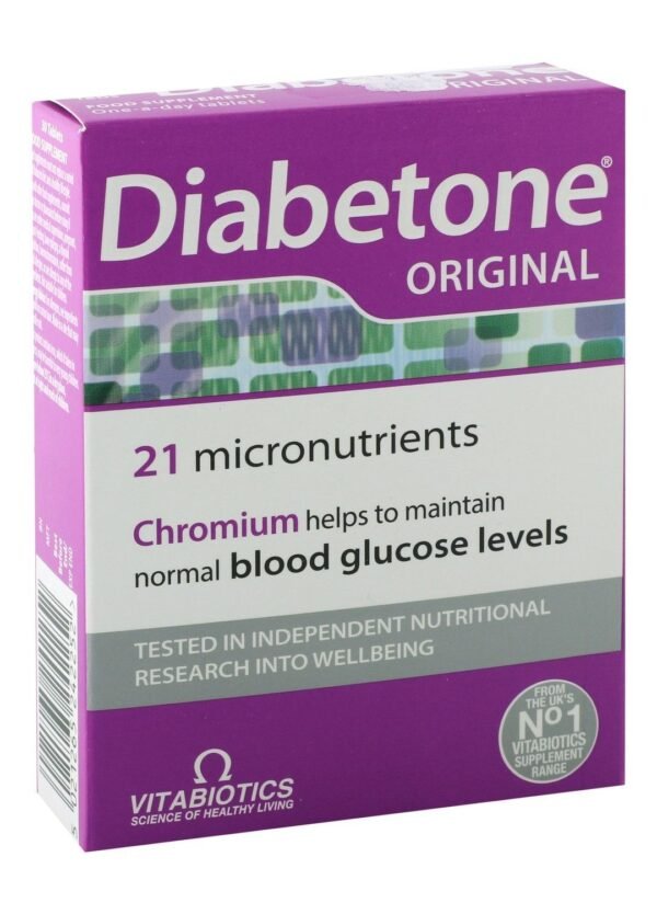 Diabetone Original Diabetes Support Supplement with Chromium, 30 Tablets