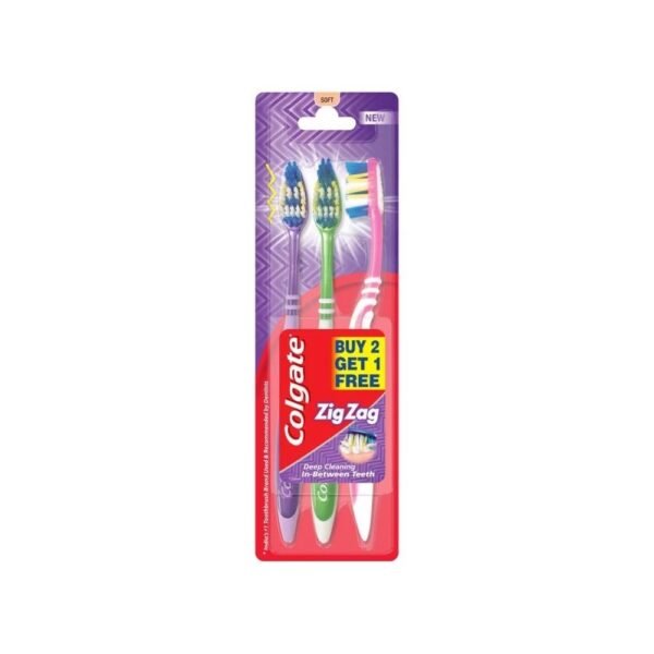 Colgate Zigzag Medium Toothbrush, 3 Pieces