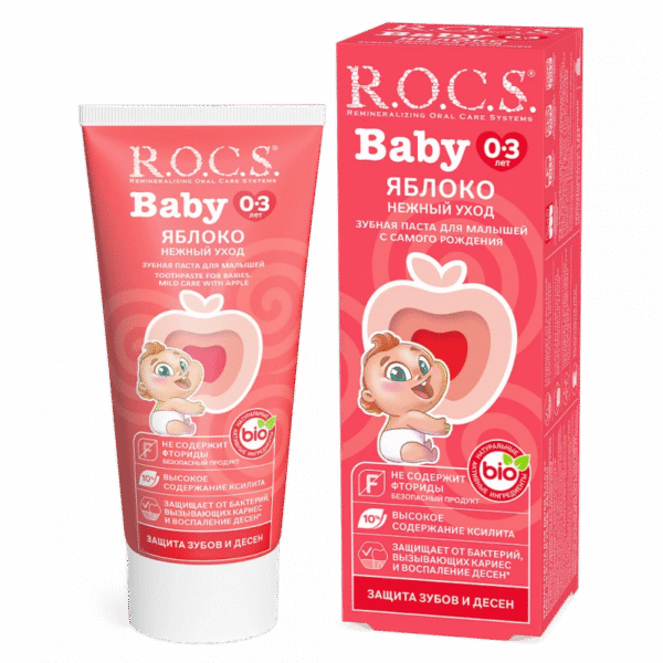 R.O.C.S.Baby Mild Care Of Apple Toothpaste Fluoride-Free, 45g