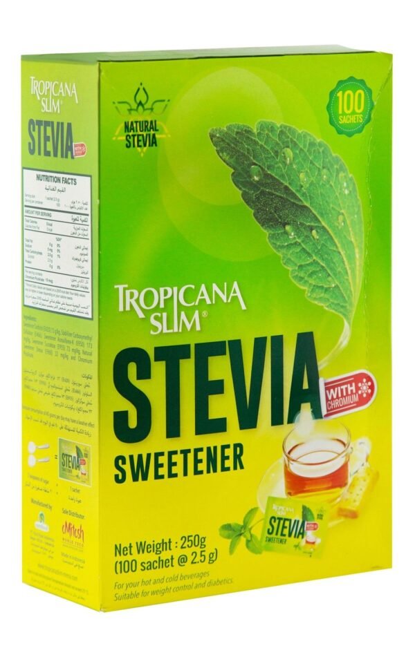 Tropicana Slim Sweetener Stevia W.Chromium 100 Pcs X 250 G