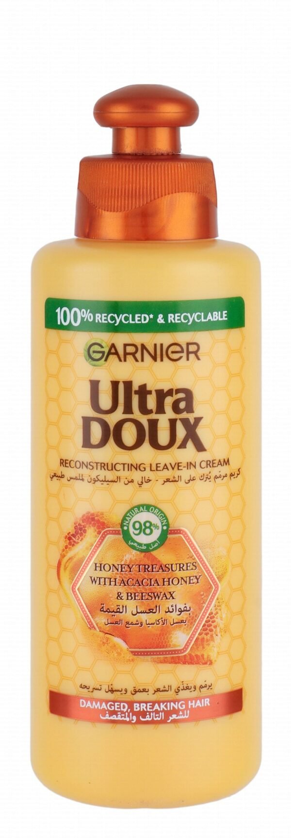 Garnier Ultra Doux Repairing Leave-In Cream with Honey Treasures for Fragile & Damaged Hair, 200ml