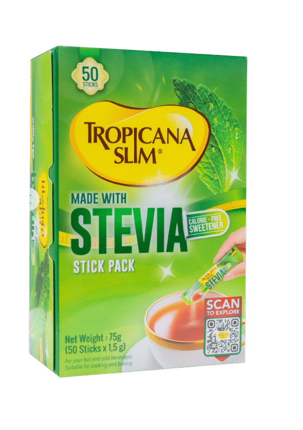 Tropicana Stevia Slim Zero Calorie Sweetener, 50 Sticks