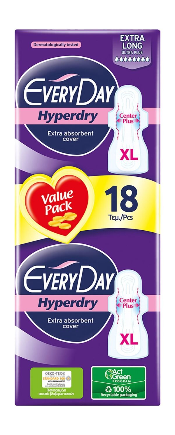 Every Day Hyperday Extra Absorbent Cover XL, 18 Pieces