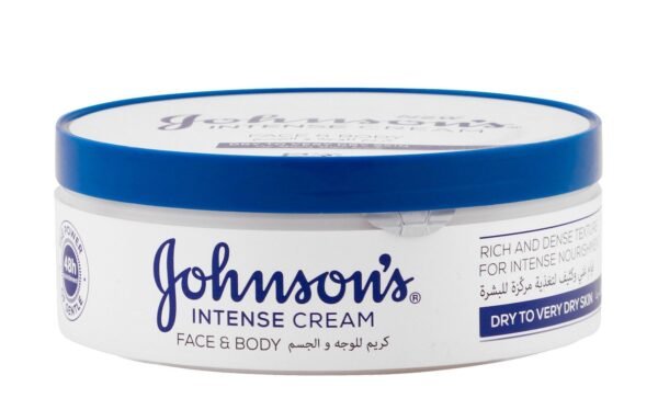 Johnson's 48H Intense Face & Body Cream for Dry to Very Dry Skin, 200ml