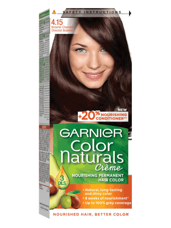 Garnier Color Naturals Hair Color - 4.15 Brownie Chocolate, 2 Pieces