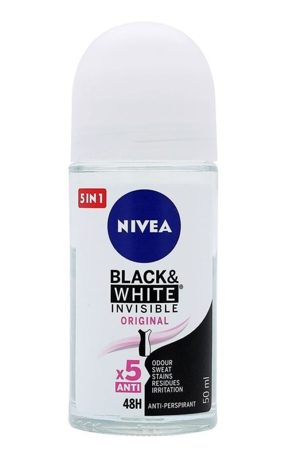 Nivea Black & White Invisible Protection Original Deodorant Roll-On for Women, 50ml