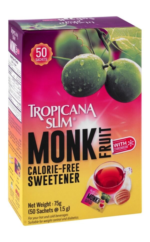 Tropicana Fruit Sweetener Slim Monk, 50 Sachets