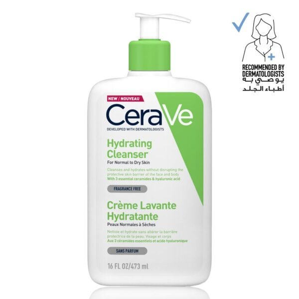 CeraVe Hypoallergenic Hydrating Face & Body Cleanser with Ceramides & Hyaluronic Acid, 473ml