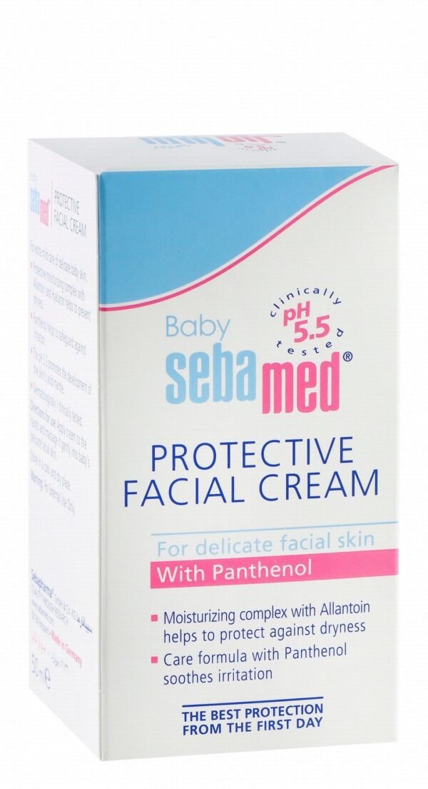 Sebamed Moisturizing, Soothing & Protecting Baby Face Cream with Panthenol for Delicate Skin pH5.5, 50ml
