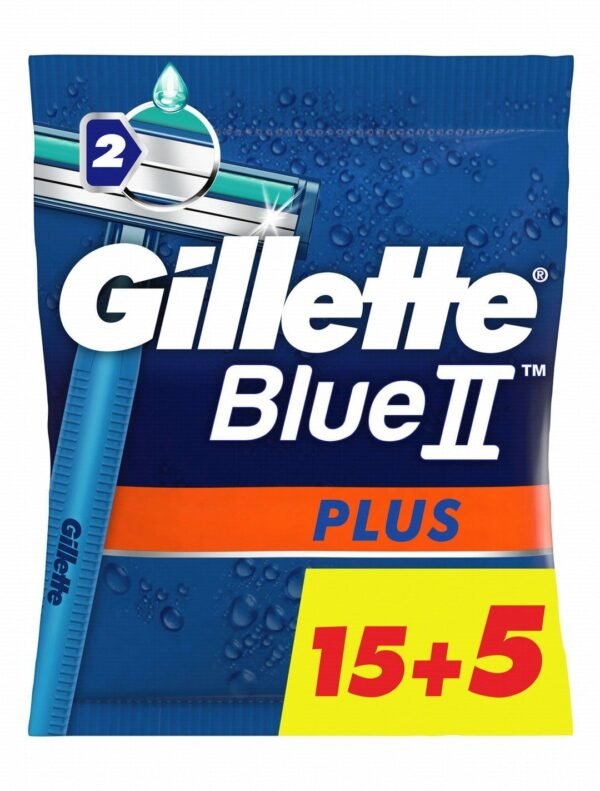 Gillette Blue II Plus Razors, 20 Pieces