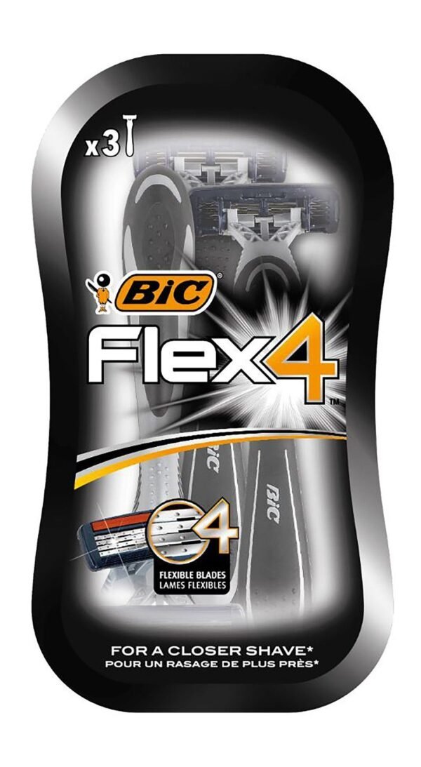 BiC Flex4 Disposable Razors, 3 Pieces