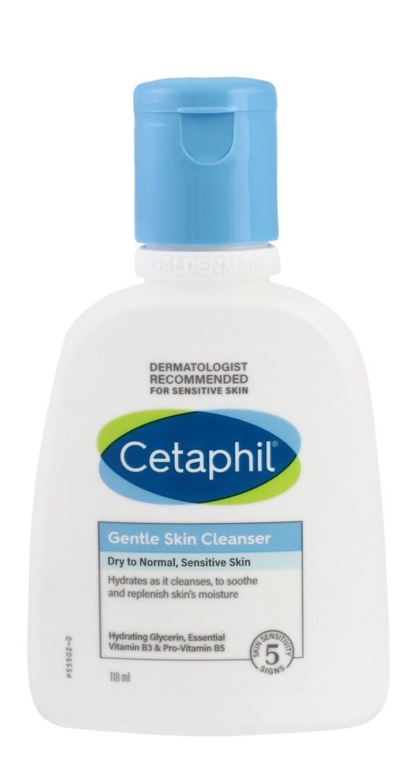 Cetaphil Hypoallergenic Face & Body Cleanser with Glycerin, Vitamin B3 & Pro-Vitamin B5 for Normal & Sensitive Skin, 118ml