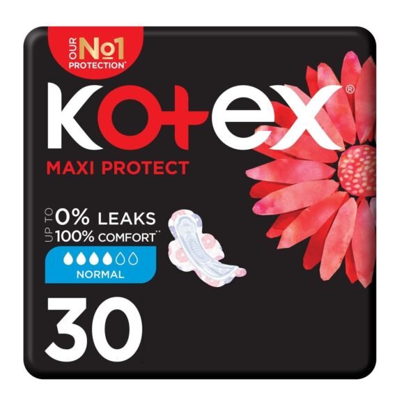 Kotex Maxi Protect Normal with Wings Pads, 30 Count