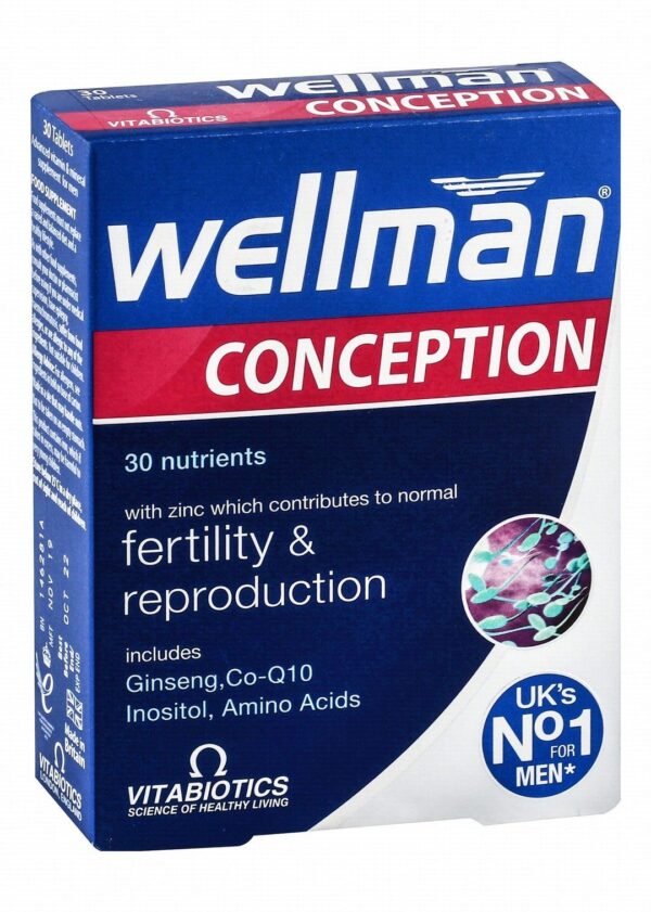 Wellman Fertility Support Supplement with Ginseng, Co-Q10 & Amino Acid , 30 Tablets