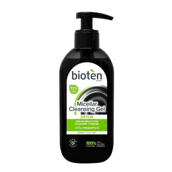 Bioten Detox Charcoal Cleansing Gel with Prebiotics Pump, 200ml