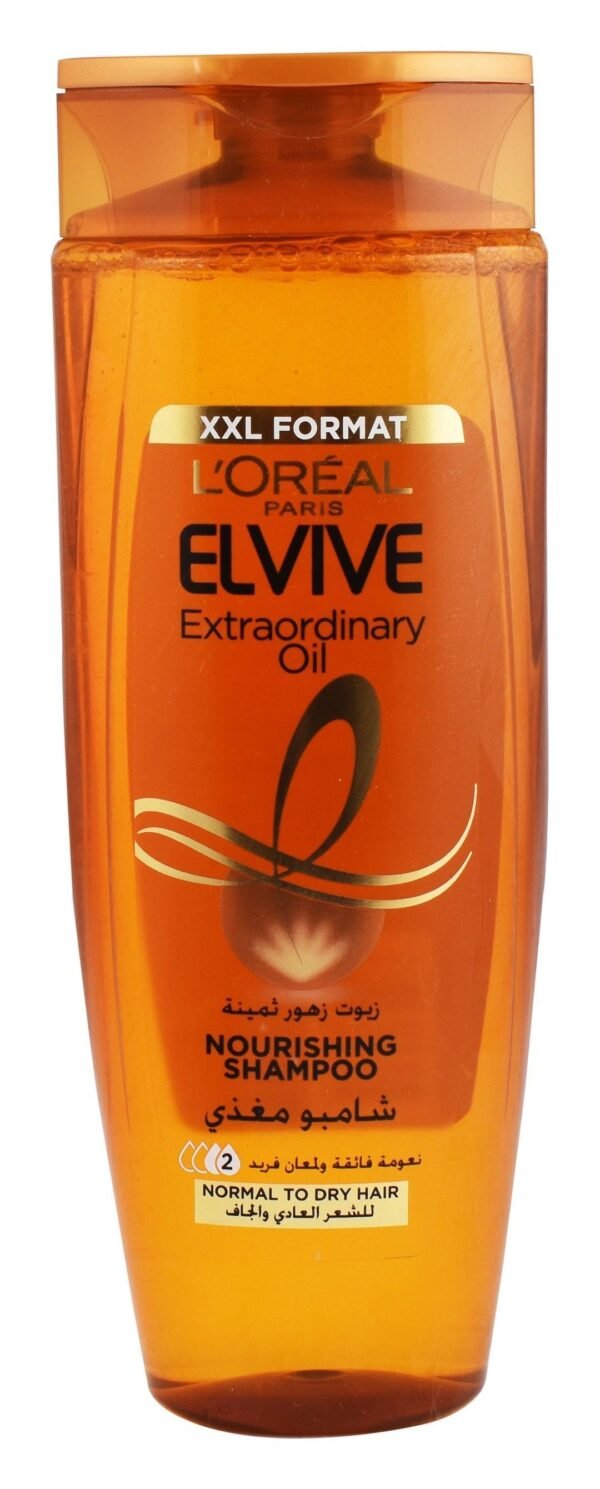 L'Oreal Elvive Extraordinary Oil Nourishing Shampoo with 6 Flower Oils for Normal & Dry Hair, 600ml