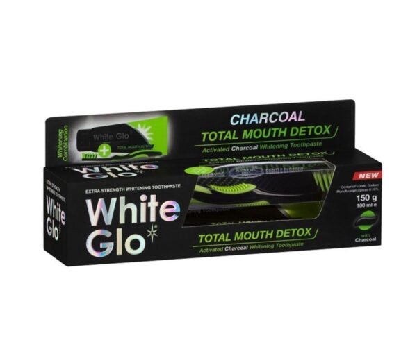 White Glo Charcoal Total Mouth Detox Whitening Toothpaste, 100ml