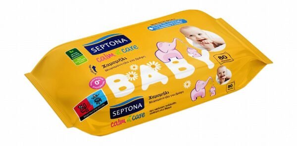 Septona Calm n' Care Baby Wipes with Chamomile Extract, 80 wipes