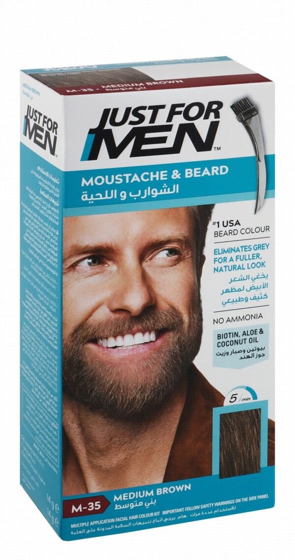 Just For Men Moustache & Beard Color - Medium Brown, 28.4g