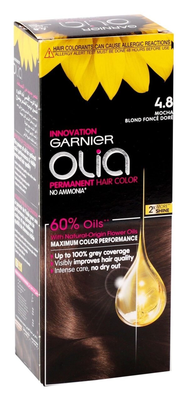 Garnier Olia Permanent Hair Color with Natural Flower Oils Mocha 4.8, 1 Pack
