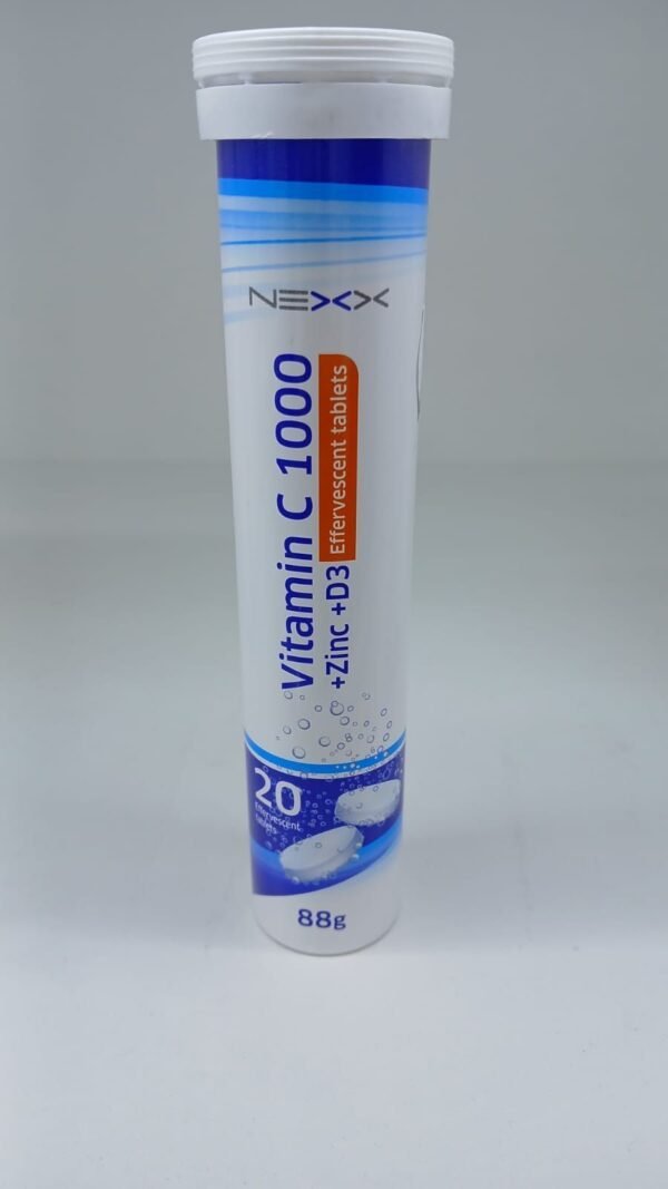 Nexx Vit C 1000 + Zinc + D3 Effervescent Tablets, 20 Tablets