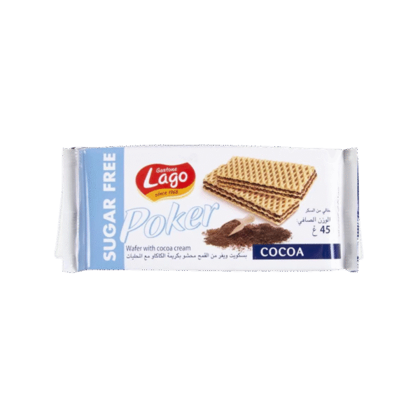 Lago Poker Sugar Free Cocoa Wafer, 45g